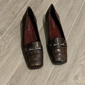 Aerosoles Brown Faux Snakeskin 1" Heel